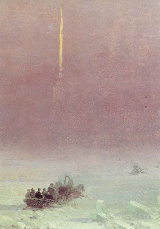 Ivan Aivazovski St.Petersburg,Crossing the Neva France oil painting art